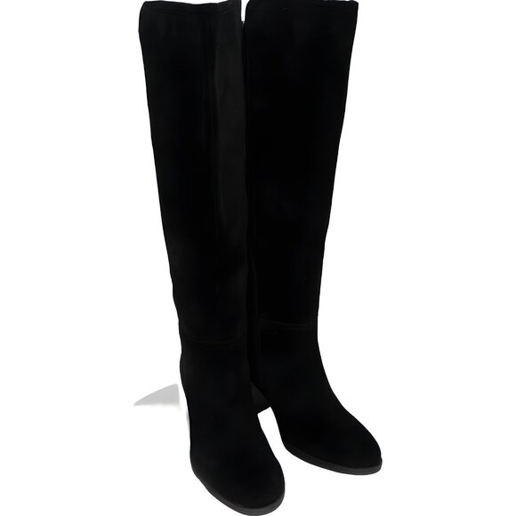 Lucky Brand Shoes - Lucky Brand Women's Black Suede Wide-Calf Boots 7.5M - Fast Shipping